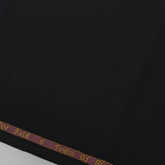 Trouser Fabric Reid & Taylor Super 140s Count 70%Wool Plain Weave Color Black
