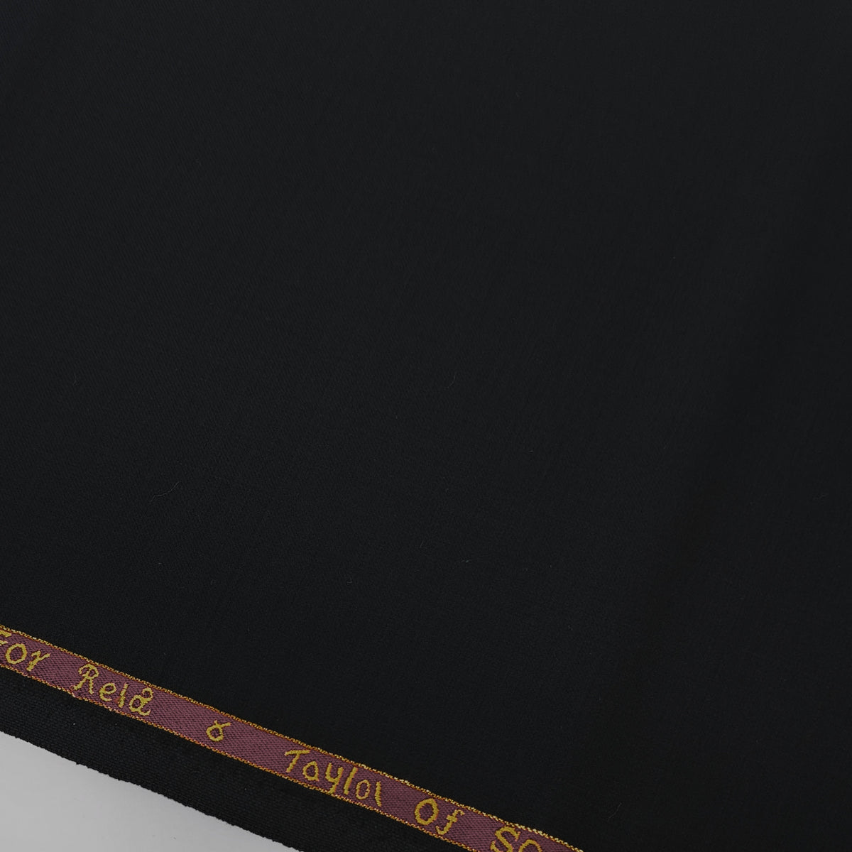Trouser Fabric Reid & Taylor Super 140s Count 70%Wool Plain Weave Color Black