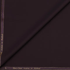 Trouser Fabric Reid & Taylor Super 140s Count 45%Wool Plain Weave Color Dark Maroon