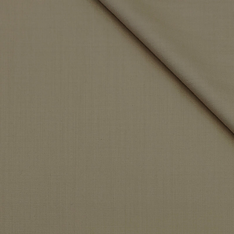 Trouser Fabric Reid & Taylor Super 120s Count 50%Wool Plain Weave Stretchable Color Taupe Brown