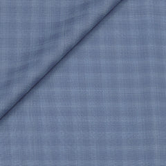 Trouser Fabric Reid & Taylor Super 130s Count 70%Wool Mild Check Color Ocean Blue