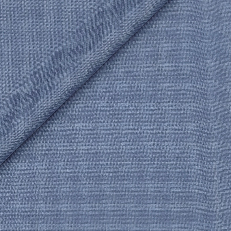Trouser Fabric Reid & Taylor Super 130s Count 70%Wool Mild Check Color Ocean Blue