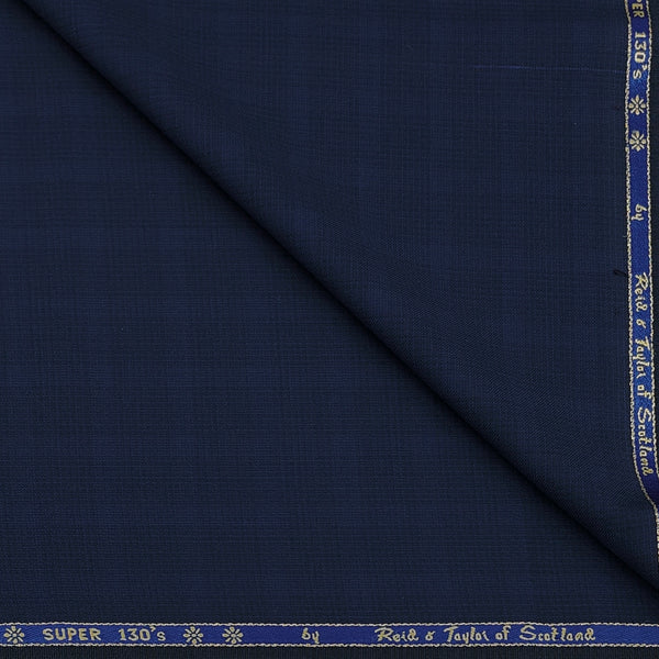 Trouser Fabric Reid & Taylor Super 130s Count 70%Wool Mild Check Color Dark Blue