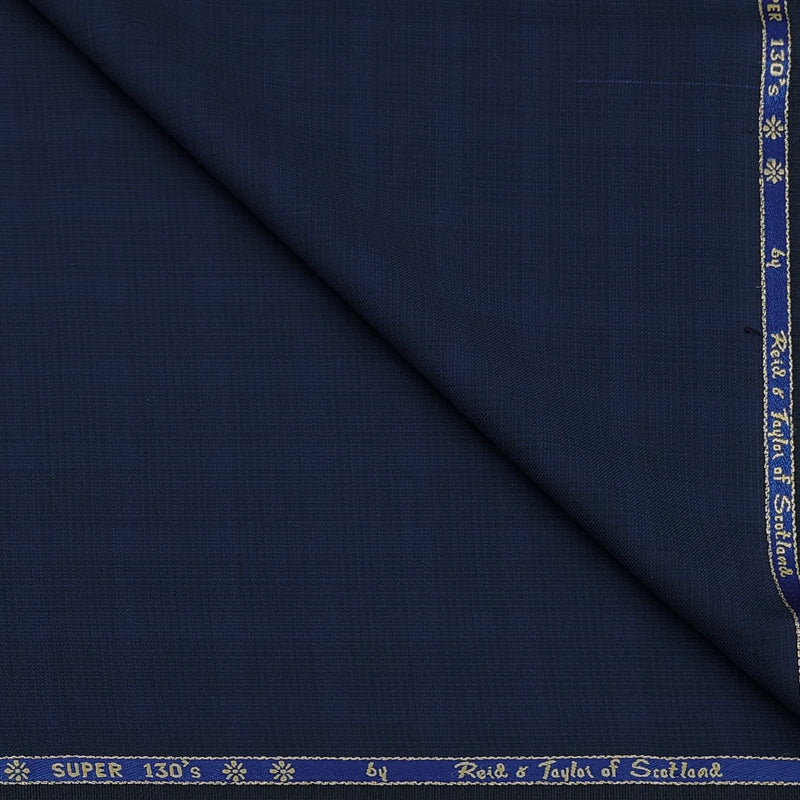 Trouser Fabric Reid & Taylor Super 130s Count 70%Wool Mild Check Color Dark Blue