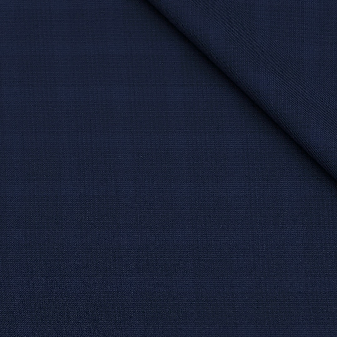 Trouser Fabric Reid & Taylor Super 130s Count 70%Wool Mild Check Color Dark Blue