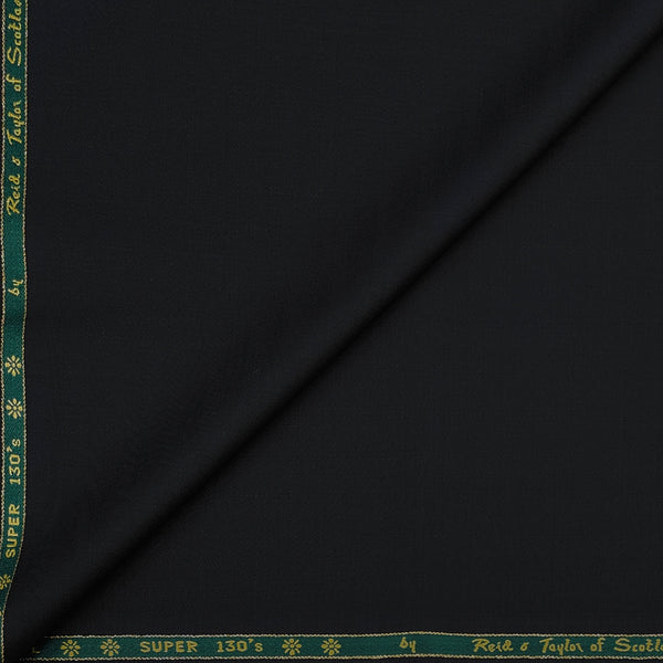Trouser Fabric Reid & Taylor Super 130s Count 70%Wool Self Slub Color True Black