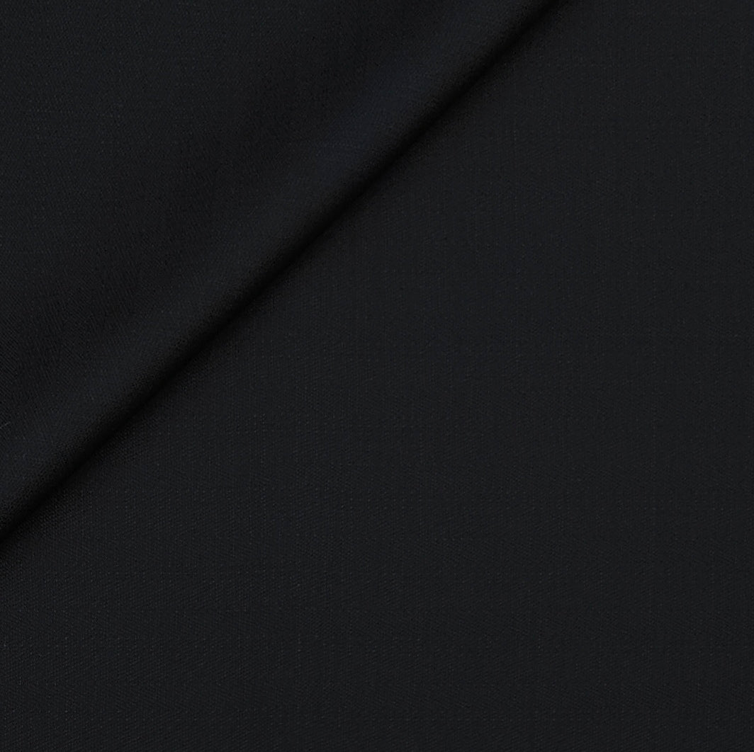 Trouser Fabric Reid & Taylor Super 130s Count 70%Wool Self Slub Color True Black