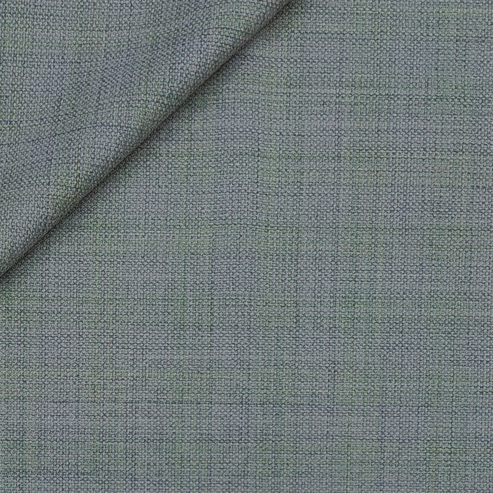 Trouser Fabric Reid & Taylor Super 130s Count 70%Wool Mild Check Color Greenish Grey