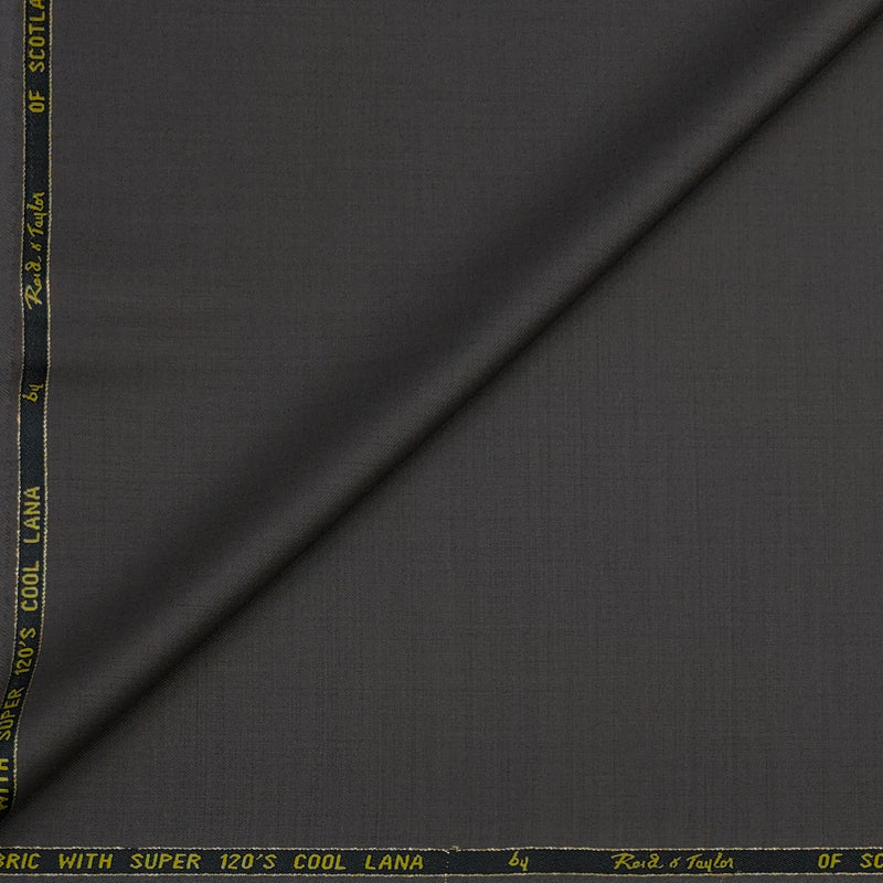 Trouser Fabric Reid & Taylor Super 120s Count 50%Wool Slub Texture Stretchable Color Hardwood Brown