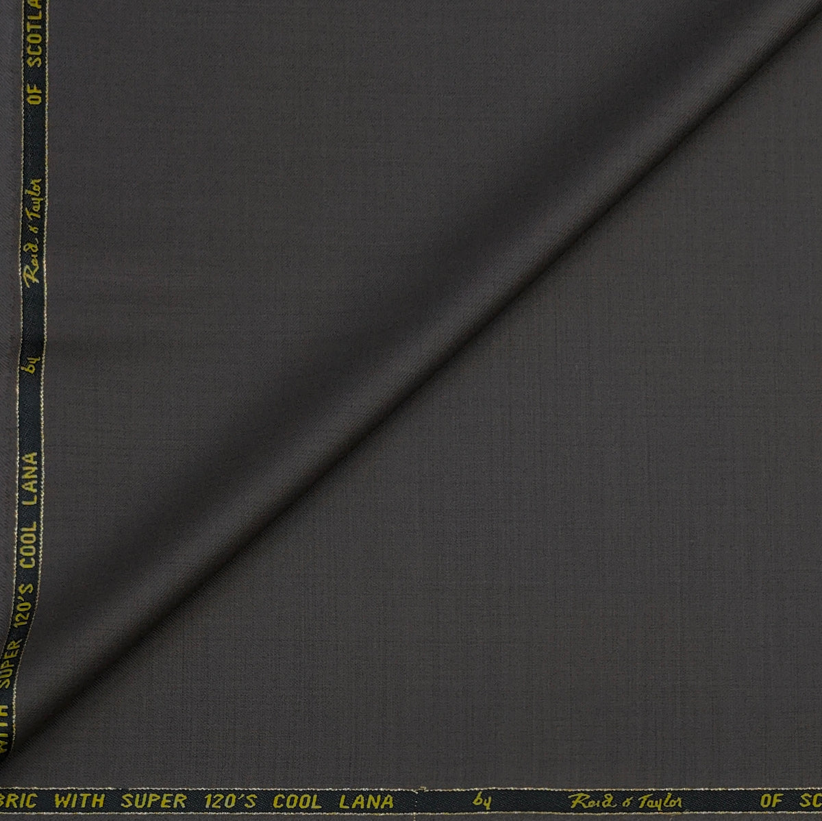Trouser Fabric Reid & Taylor Super 120s Count 50%Wool Slub Texture Stretchable Color Hardwood Brown