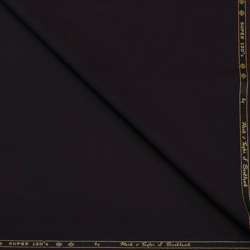 Trouser Fabric Reid & Taylor Super 130s Count 70%Wool Plain Weave Color Dark Maroon
