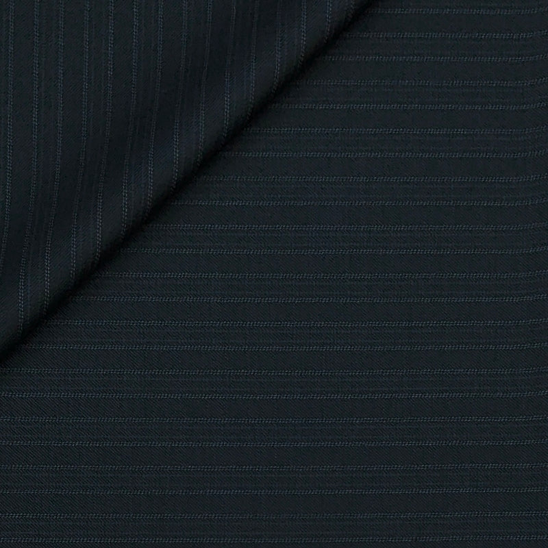 Trouser Fabric Reid & Taylor Super 130s Count 70%Wool Pinstripe Color Emerald Blackish Green