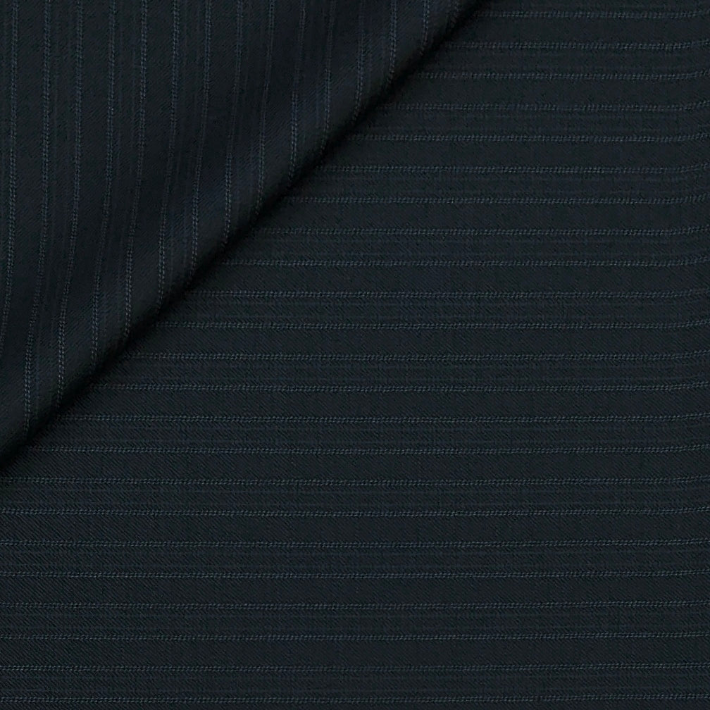Trouser Fabric Reid & Taylor Super 130s Count 70%Wool Pinstripe Color Emerald Blackish Green