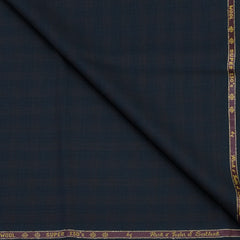 Trouser Fabric Reid & Taylor Super 130s Count 70%Wool Mild Check Color Dark Blue