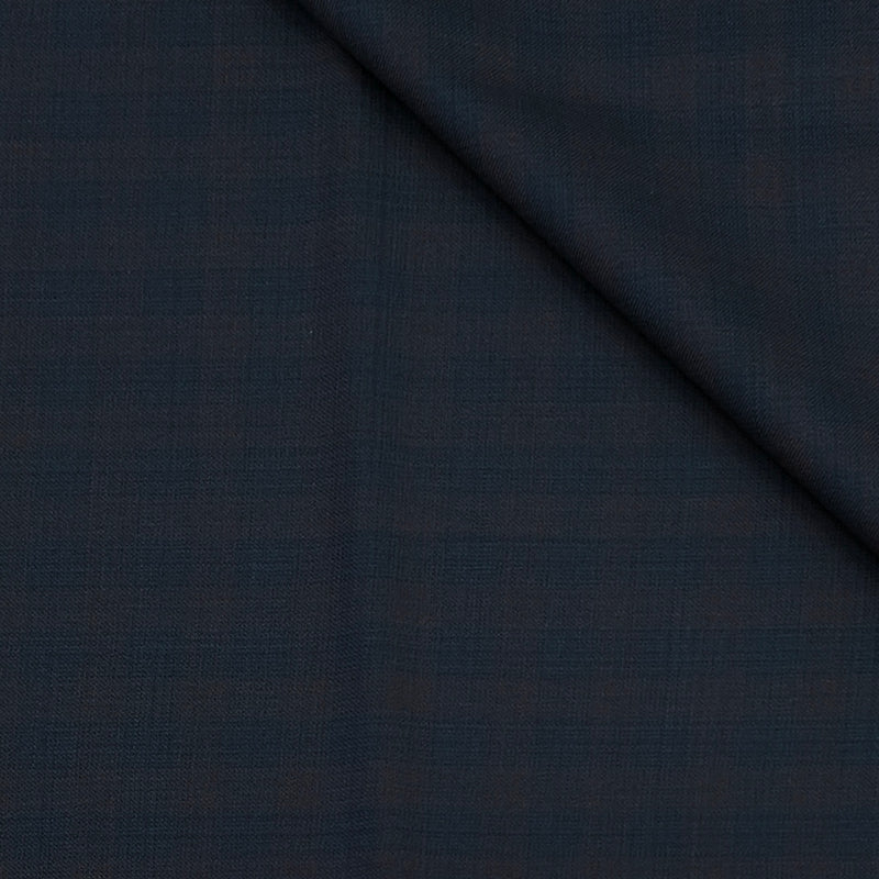 Trouser Fabric Reid & Taylor Super 130s Count 70%Wool Mild Check Color Dark Blue