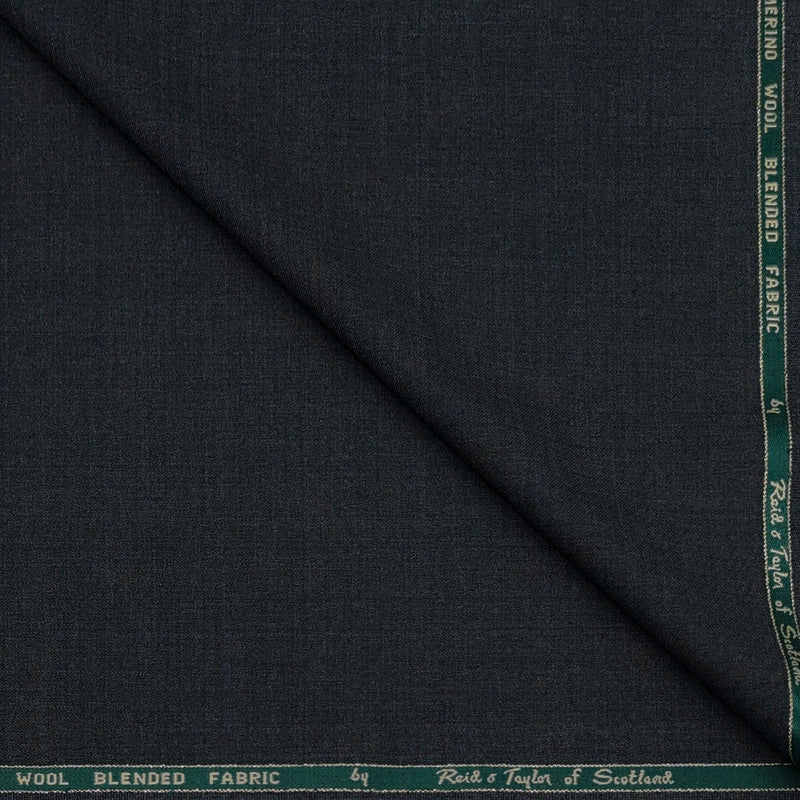 Trouser Fabric Reid & Taylor Super 120s Count 60%Wool Slub Texture Color Dark Grey