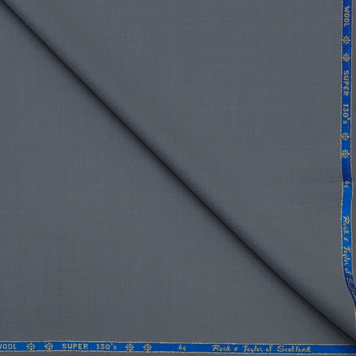 Trouser Fabric Reid & Taylor Super 130s Count 70%Wool Plain Weave Color Classic Medium Grey