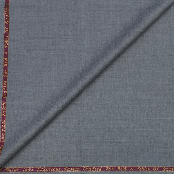 Trouser Fabric Reid & Taylor Super 140s Count 70%Wool Slub Texture Color Light Grey