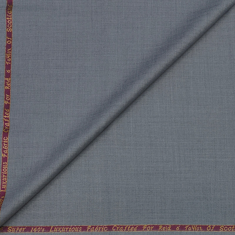 Trouser Fabric Reid & Taylor Super 140s Count 70%Wool Slub Texture Color Light Grey