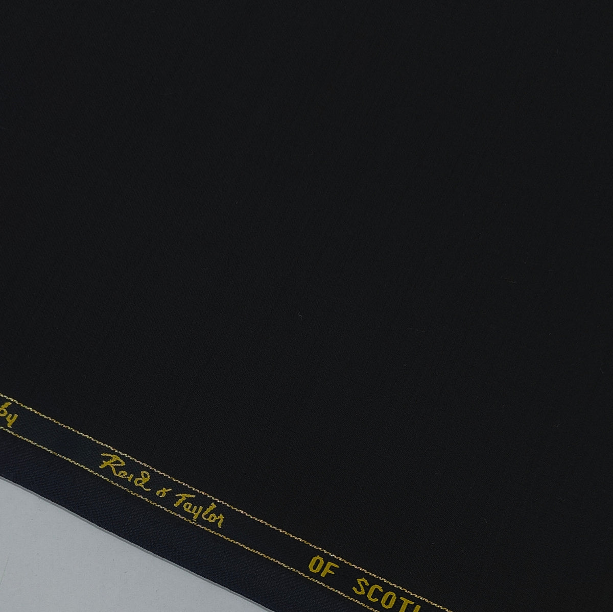 Trouser Fabric Reid & Taylor Super 120s Count 50%Wool Self Slub Stretchable Color Crow Black