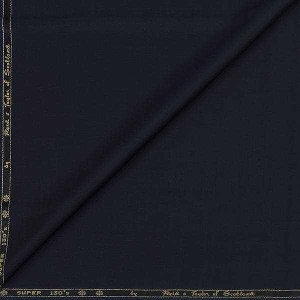 Trouser Fabric Reid & Taylor Super 130s Count 70%Wool Self Slub Color Dark Midnight Blue