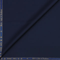 Trouser Fabric Reid & Taylor Super 130s Count 70%Wool Plain Weave Color Midnight Blue