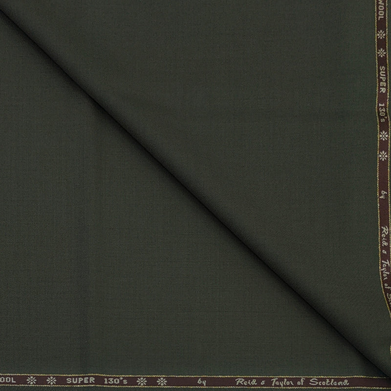Trouser Fabric Reid & Taylor Super 130s Count 70%Wool Structure Color Mehandi