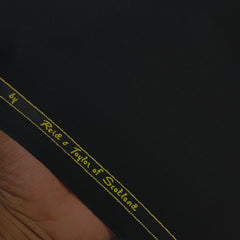 Trouser Fabric Reid & Taylor Super 130s Count 70%Wool Plain Weave Color True Black
