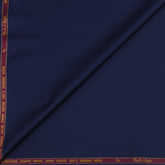 Trouser Fabric Reid & Taylor Super 130s Count 70%Wool Structure Color Navy Blue