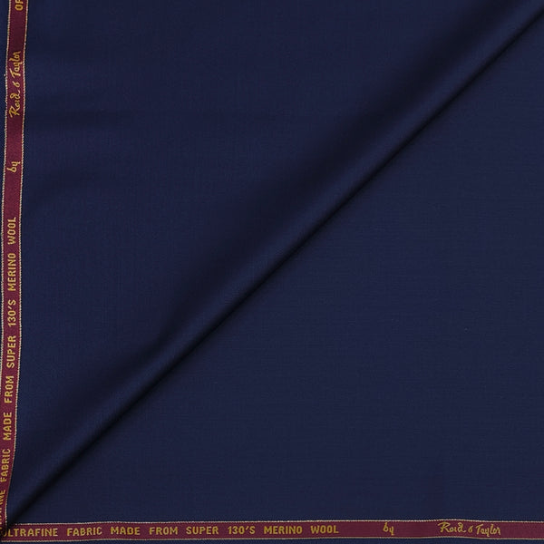 Trouser Fabric Reid & Taylor Super 130s Count 70%Wool Structure Color Navy Blue