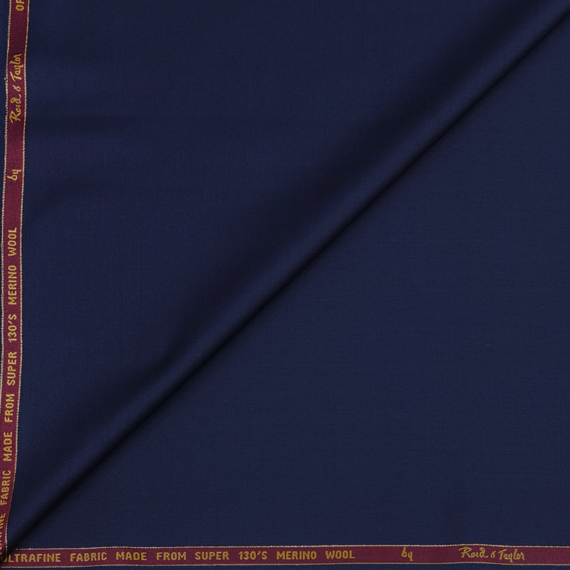 Trouser Fabric Reid & Taylor Super 130s Count 70%Wool Structure Color Navy Blue