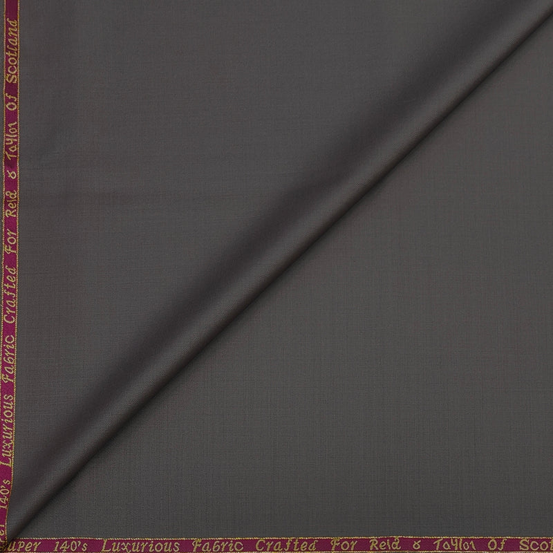 Trouser Fabric Reid & Taylor Super 140s Count 70%Wool Plain Weave Color Beaver Brown