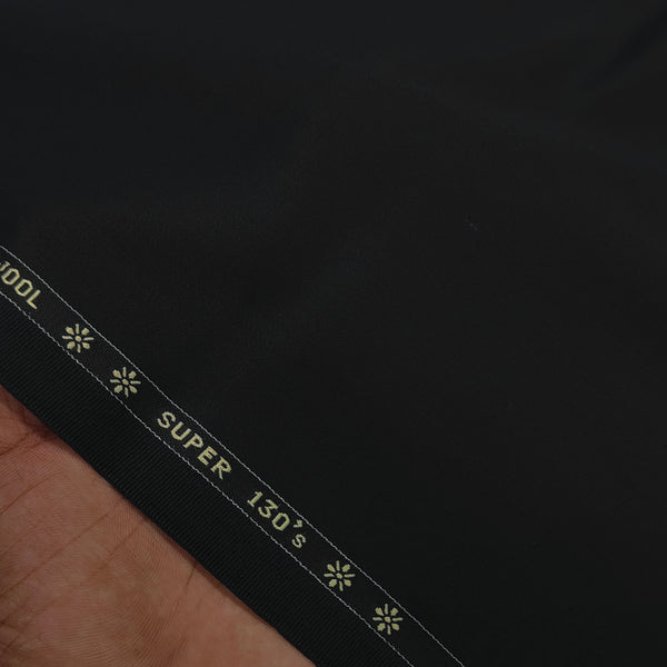 Trouser Fabric Reid & Taylor Super 130s Count 70%Wool Plain Weave Color Black