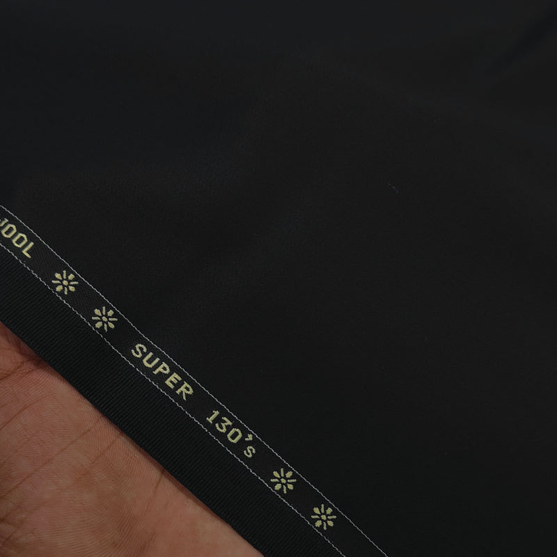Trouser Fabric Reid & Taylor Super 130s Count 70%Wool Plain Weave Color Black