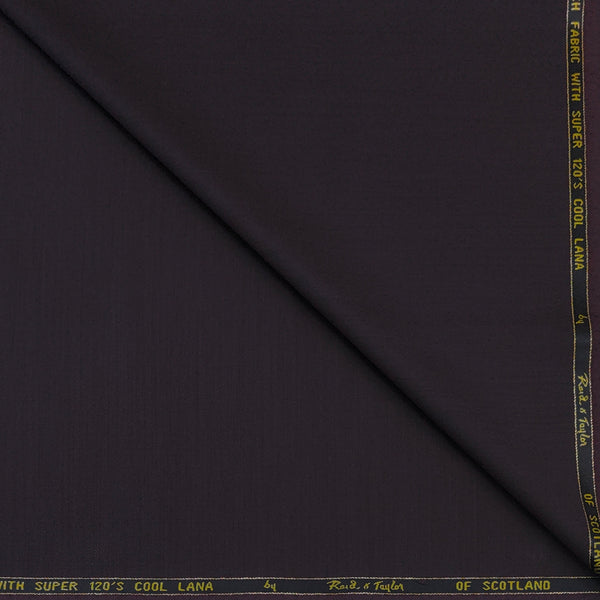 Trouser Fabric Reid & Taylor Super 120s Count 50%Wool Plain Weave Stretchable Color Dark Maroon