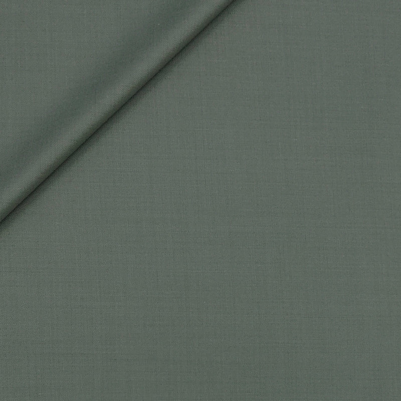 Trouser Fabric Reid & Taylor Super 140s Count 45%Wool Plain Weave Color Swamp Green
