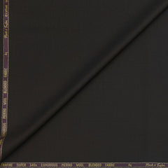 Trouser Fabric Reid & Taylor Super 140s Count 45%Wool Plain Weave Color Bistre Brown