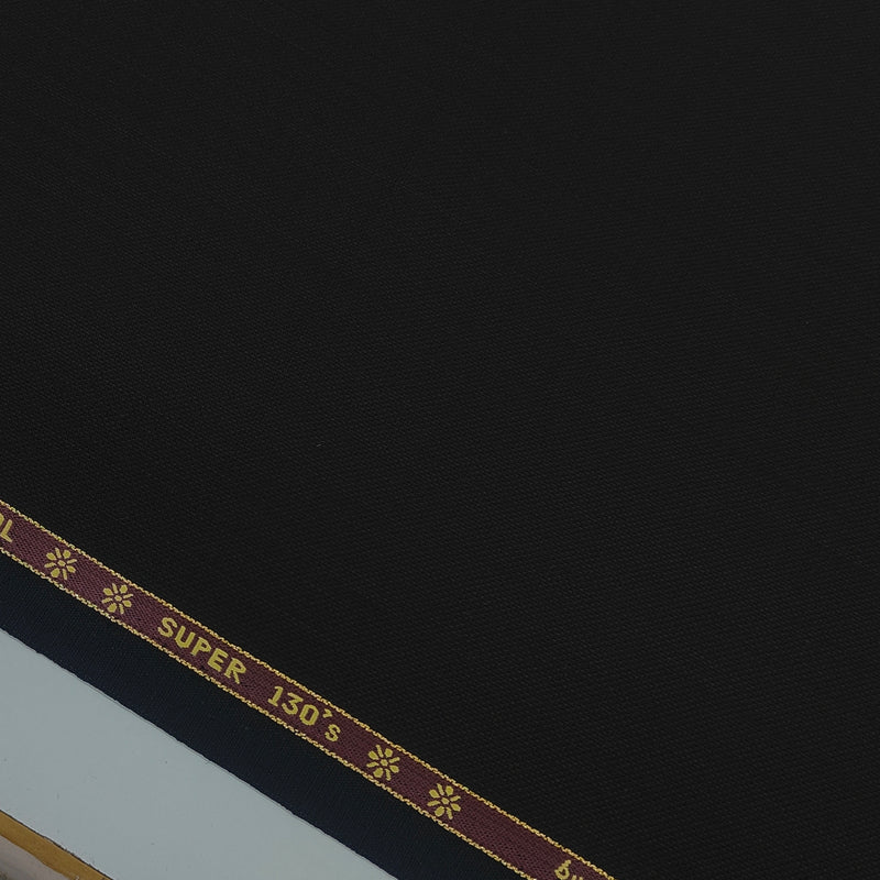 Trouser Fabric Reid & Taylor Super 130s Count 70%Wool Self Textured Color Jet Brownish Black