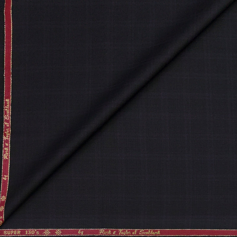 Trouser Fabric Reid & Taylor Super 130s Count 70%Wool Check Color Wine N Brown