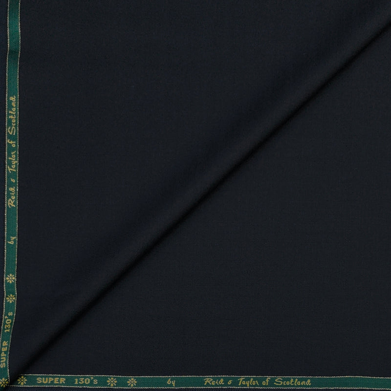 Trouser Fabric Reid & Taylor Super 130s Count 70%Wool Slub Color Midnight Blue