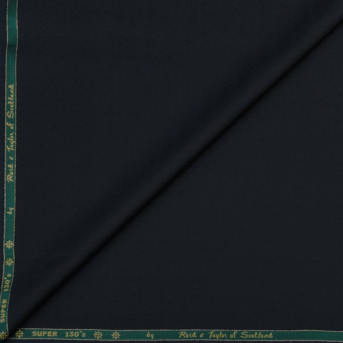 Trouser Fabric Reid & Taylor Super 130s Count 70%Wool Slub Color Midnight Blue
