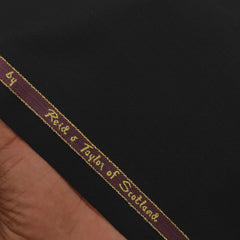 Trouser Fabric Reid & Taylor Super 130s Count 70%Wool Self Textured Color Jet Brownish Black