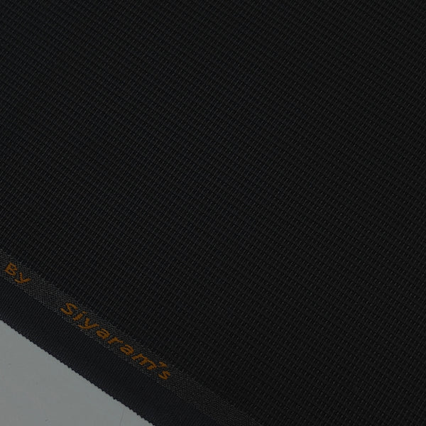 Trouser Fabric Siyaram Poly Cotton Thick N Rough Dobby Colour Black