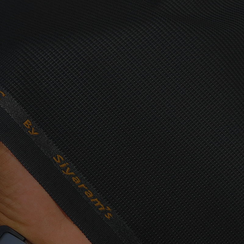 Trouser Fabric Siyaram Poly Cotton Thick N Rough Dobby Colour Black