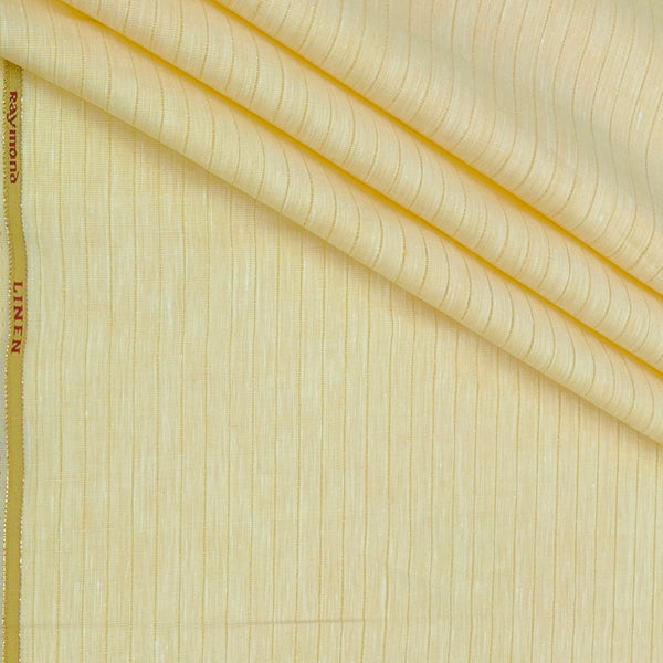 Shirt Fabric Raymond 60Lea×60Lea Pure Linen Fine Stripe Colour Pastel Yellow