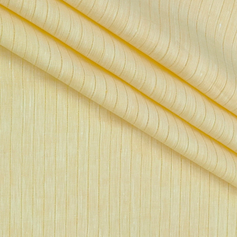 Shirt Fabric Raymond 60Lea×60Lea Pure Linen Fine Stripe Colour Pastel Yellow