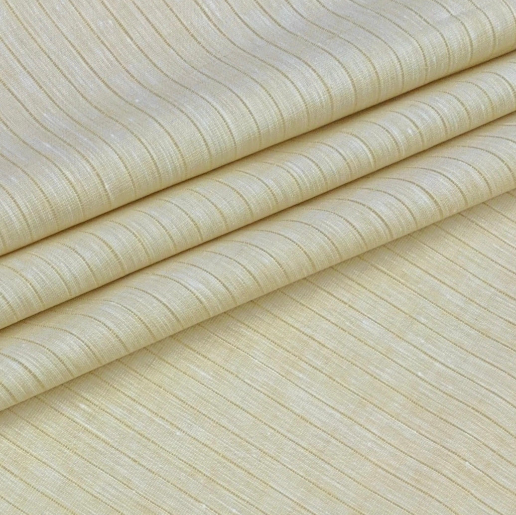 Shirt Fabric Raymond 60Lea×60Lea Pure Linen Fine Stripe Colour Light Brown