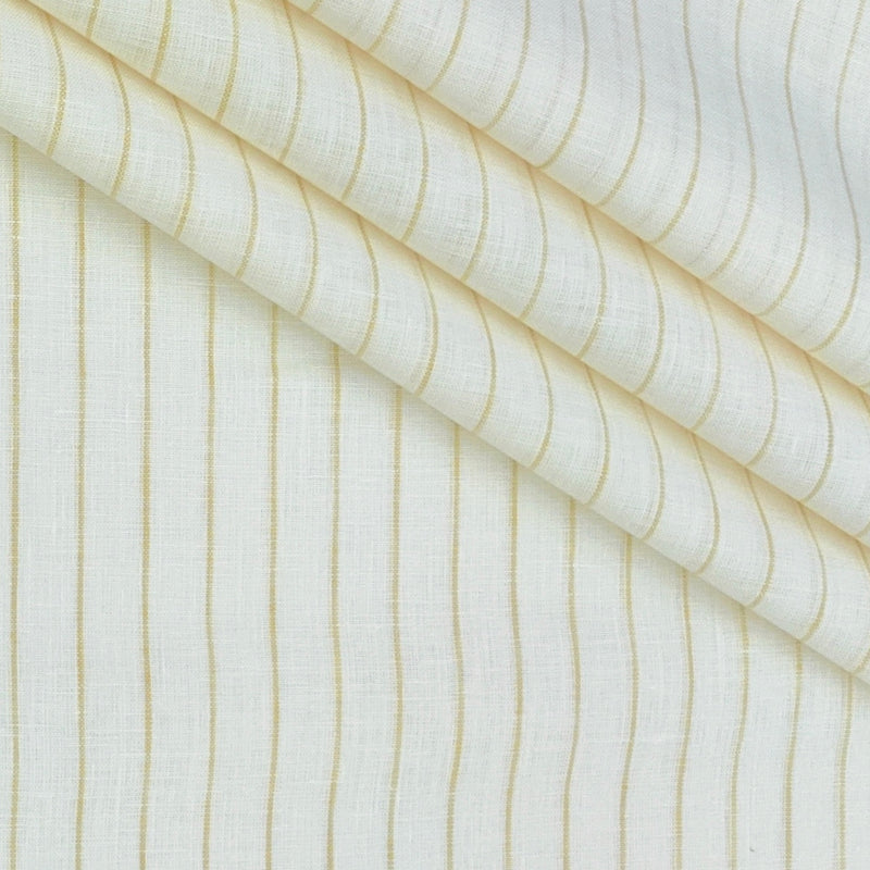 Shirt Fabric Raymond 60Lea×60Lea Pure Linen Fine Stripe Colour Ash Cream