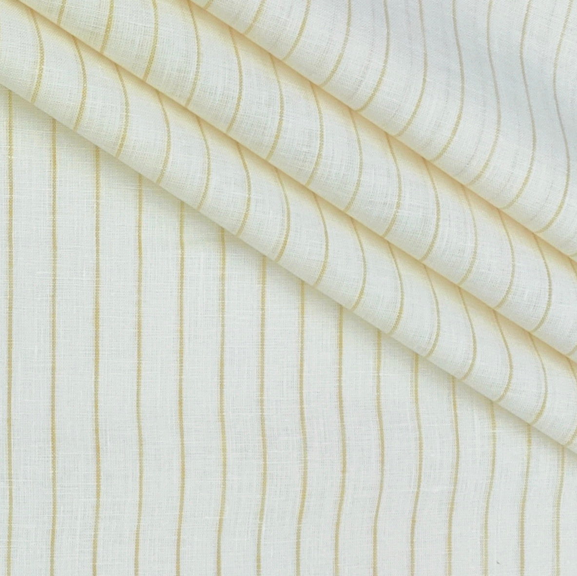 Shirt Fabric Raymond 60Lea×60Lea Pure Linen Fine Stripe Colour Ash Cream