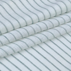 Shirt Fabric Raymond 60Lea×60Lea Pure Linen Bengal Stripe Colour Green N White